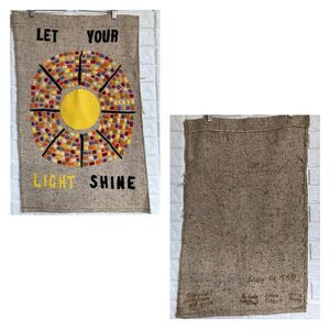 Vintage 1988 Custom Handmade‎ LET YOUR LIGHT SHiNE Canvas Wall Garden Flag